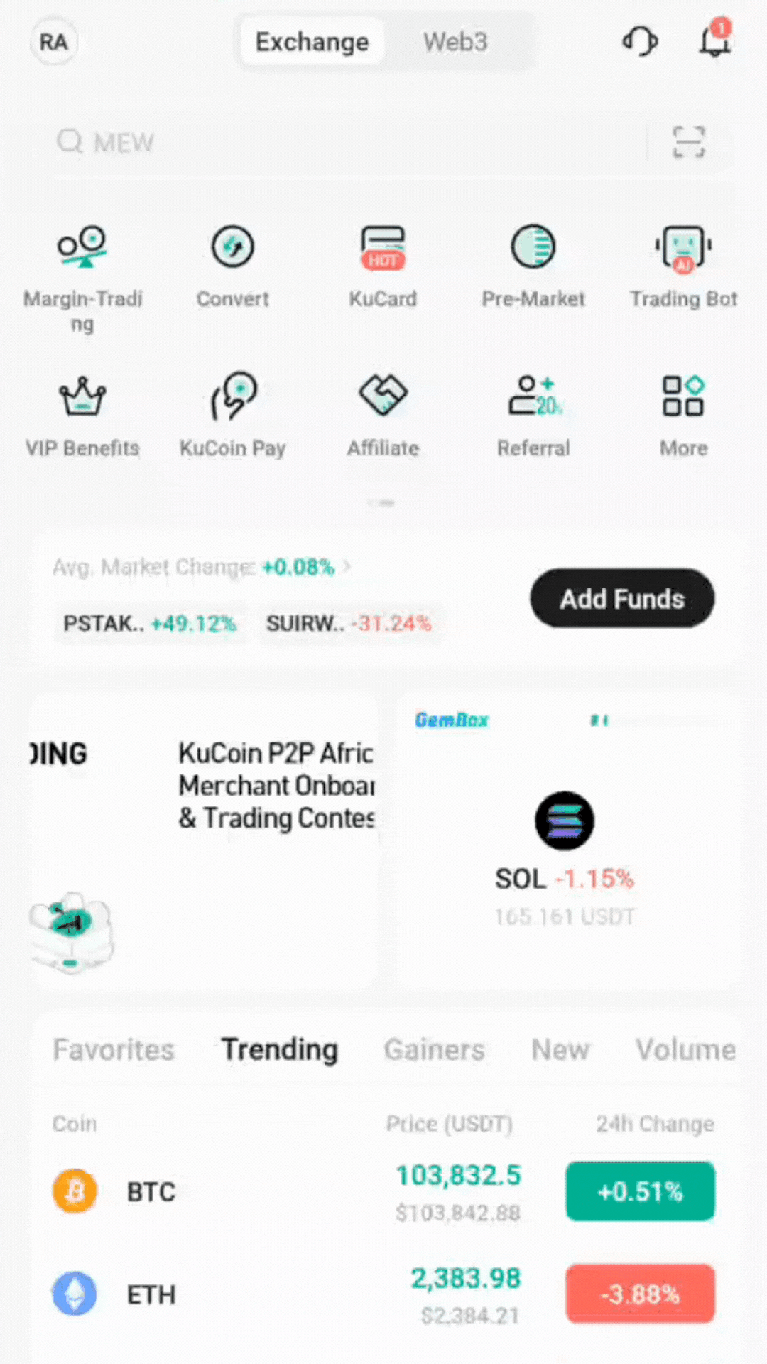 KuCoin Pay scroll down access.gif